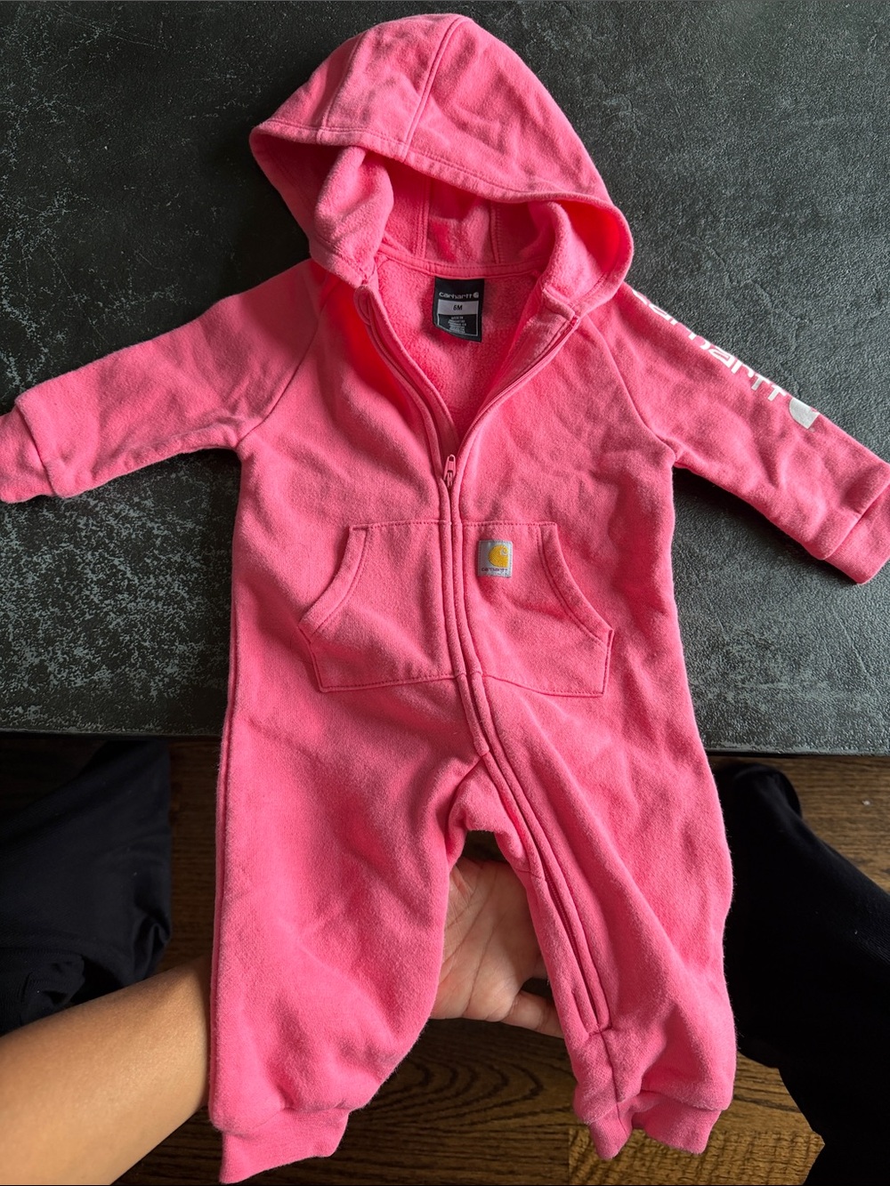 Carhartt Hot Pink Hooded Fleece One-Piece for Kids